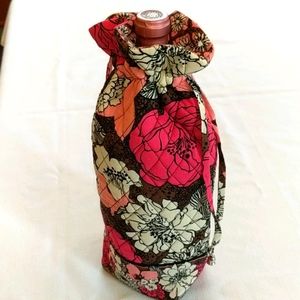 Vera Bradley Mocha Rouge Wine Tote